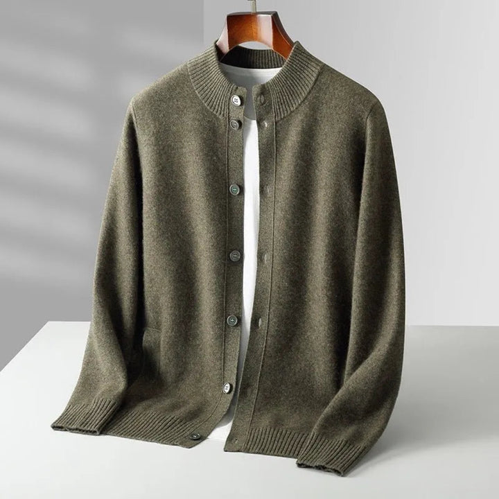 Wool Stand Collar Cardigan