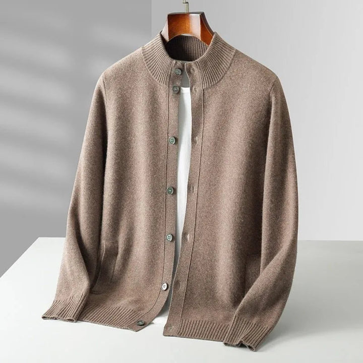 Wool Stand Collar Cardigan