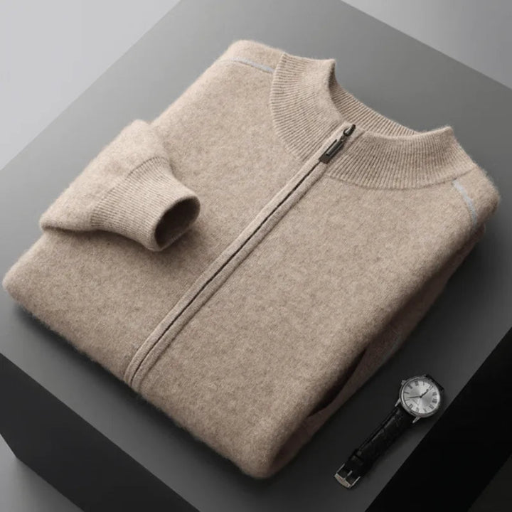 Mike Ribbed Wool Full-Zip Sweater