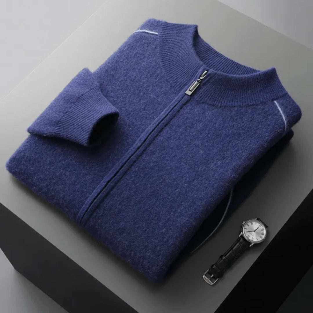 Mike Ribbed Wool Full-Zip Sweater