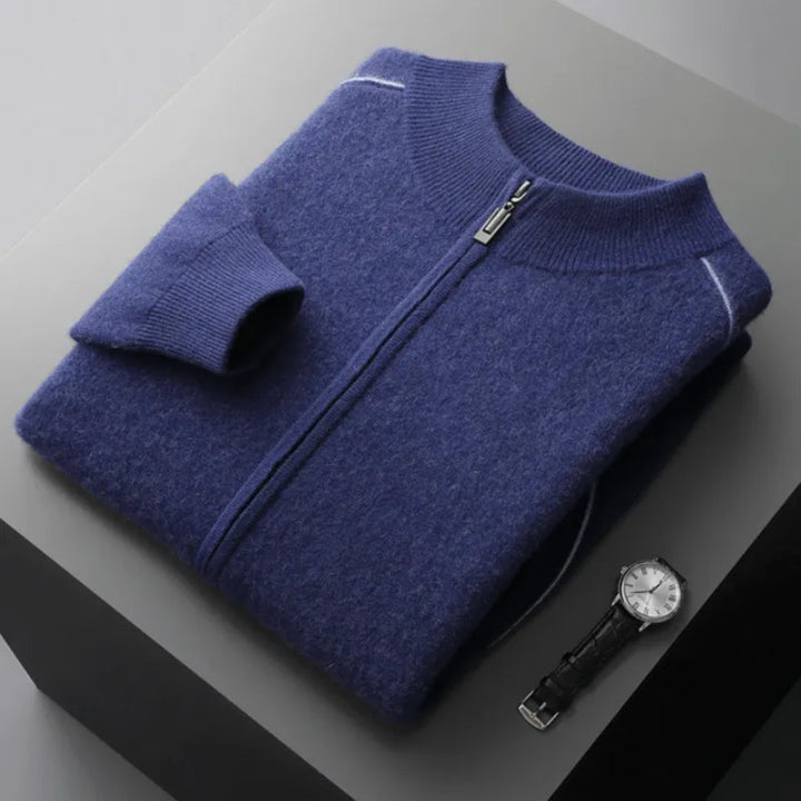 Mike Ribbed Wool Full-Zip Sweater