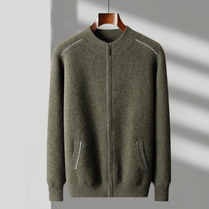 Mike Ribbed Wool Full-Zip Sweater