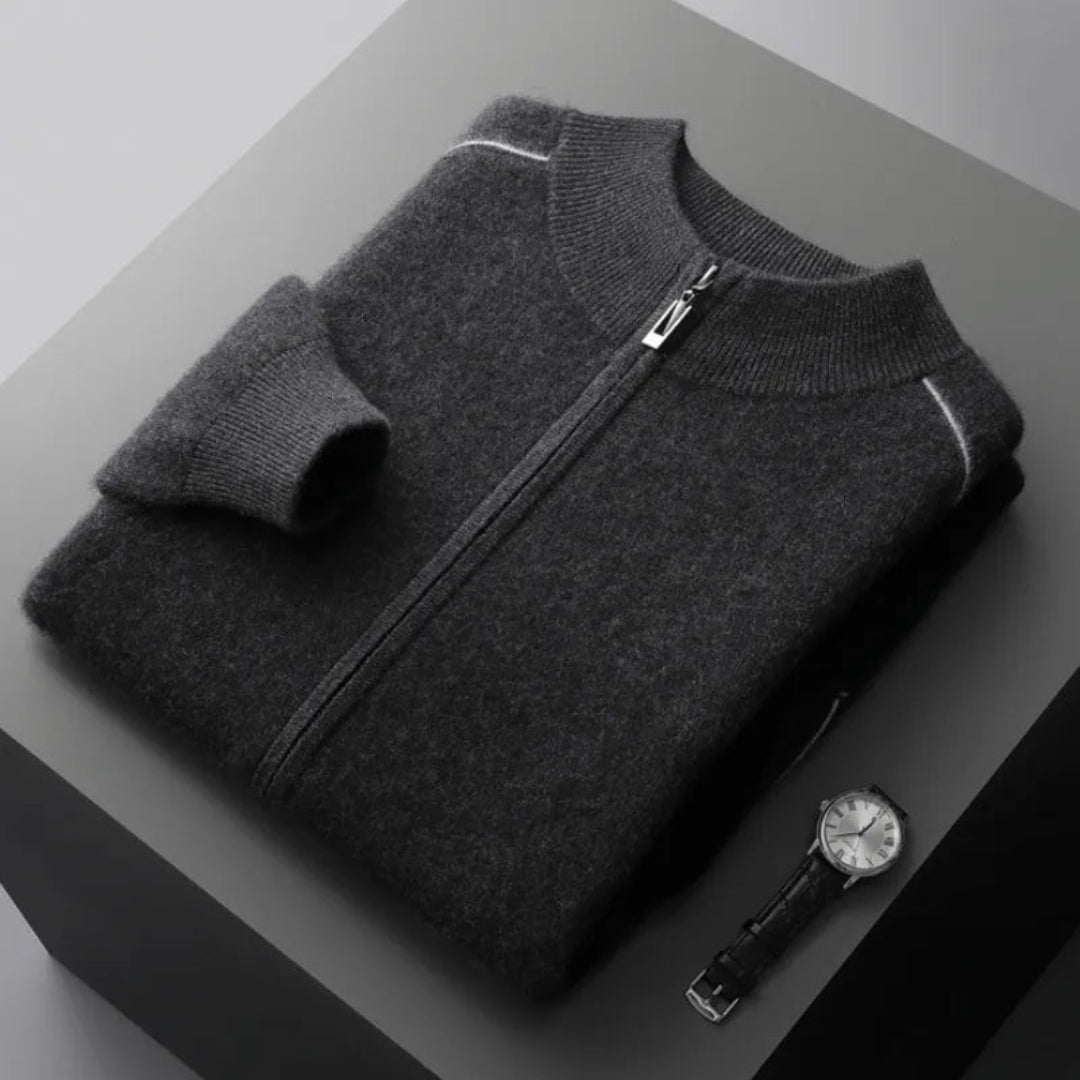 Mike Ribbed Wool Full-Zip Sweater