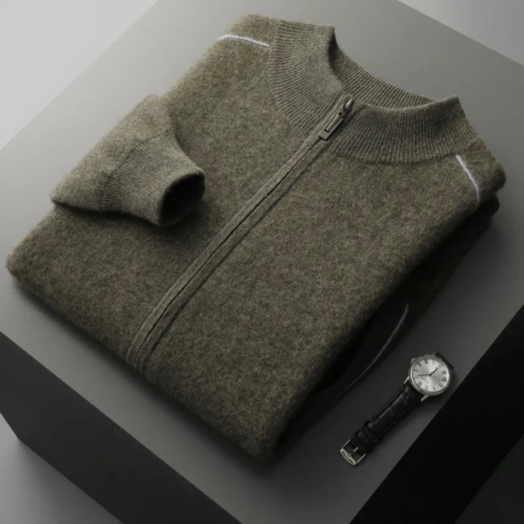 Mike Ribbed Wool Full-Zip Sweater