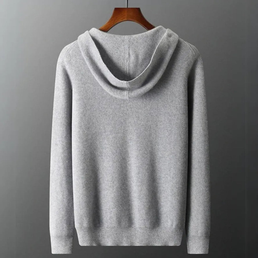 Mike Wool Zip-Up Hooded Cardigan