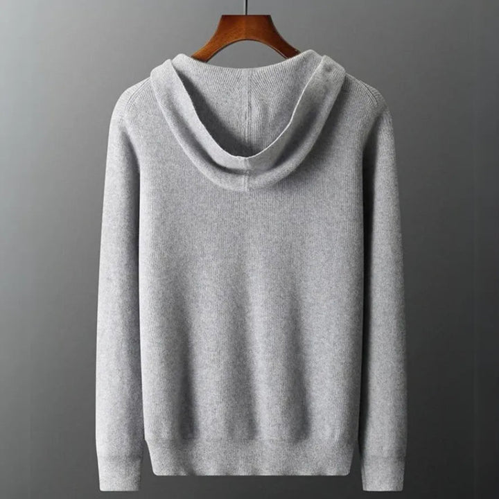 Mike Wool Zip-Up Hooded Cardigan