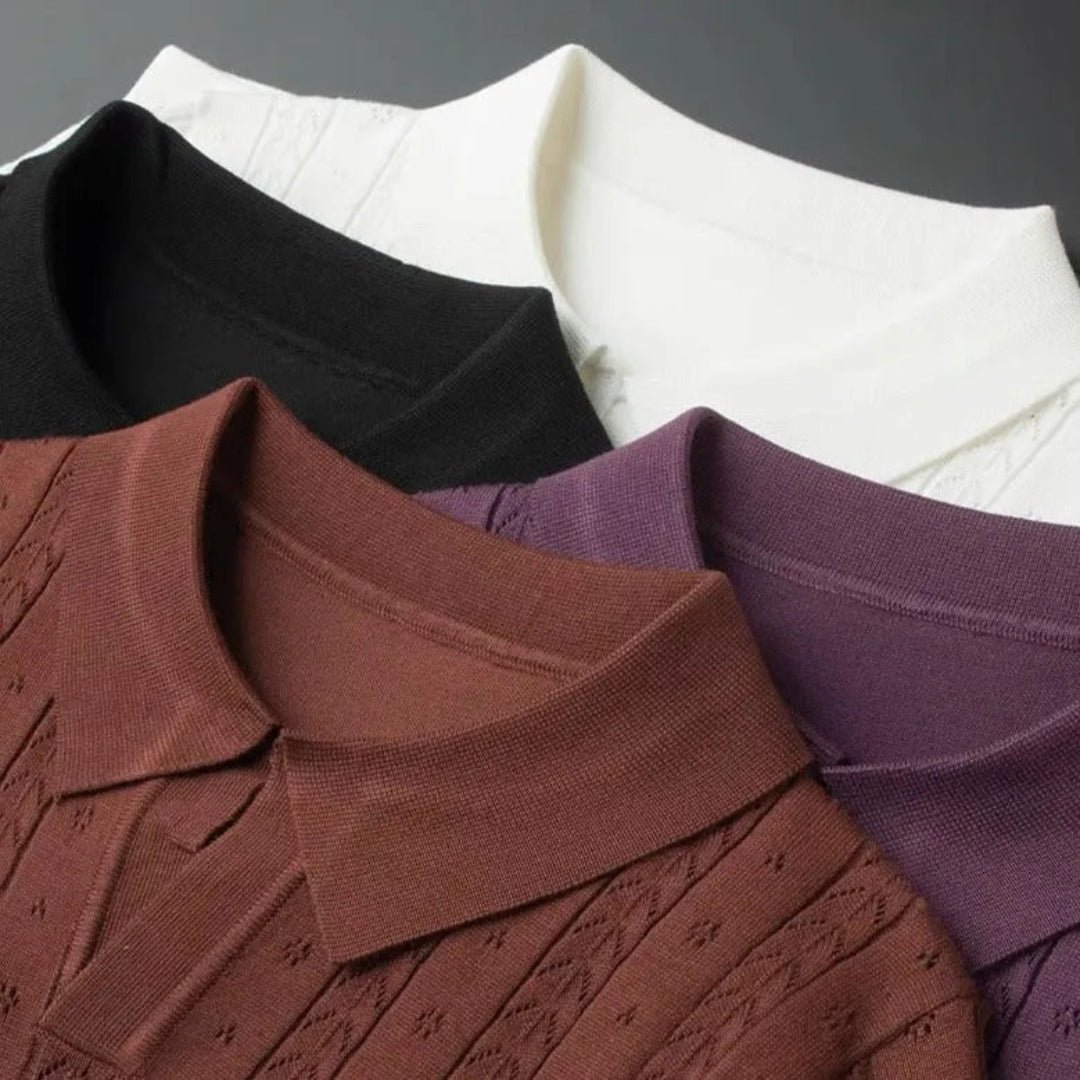 Milan Textured Knit Polo Shirt