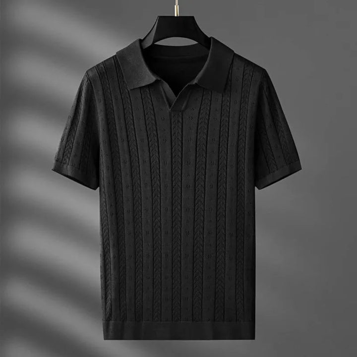 Milan Textured Knit Polo Shirt