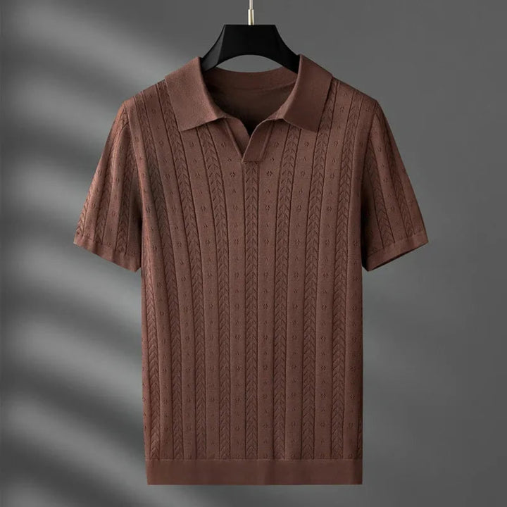 Milan Textured Knit Polo Shirt
