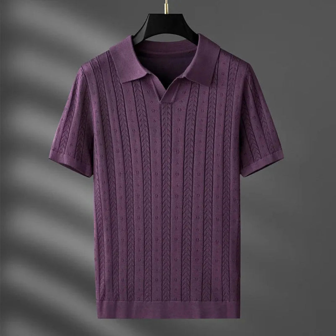 Milan Textured Knit Polo Shirt