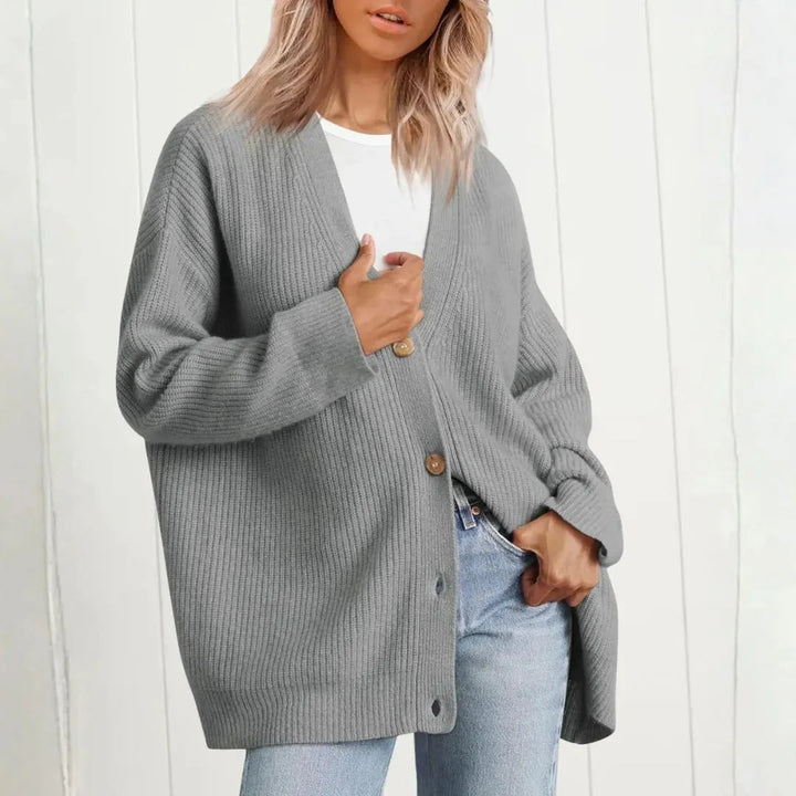 Neri Oversized V-Neck Knit Button Cardigan