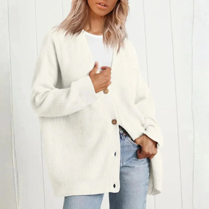 Neri Oversized V-Neck Knit Button Cardigan