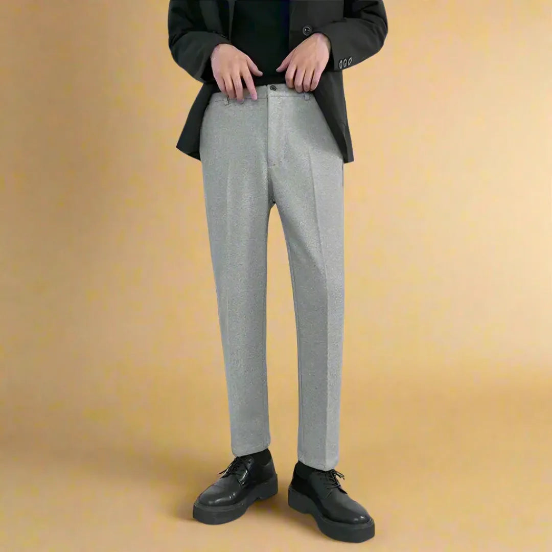 Noah Cropped Slim Fit Tailored Trousers