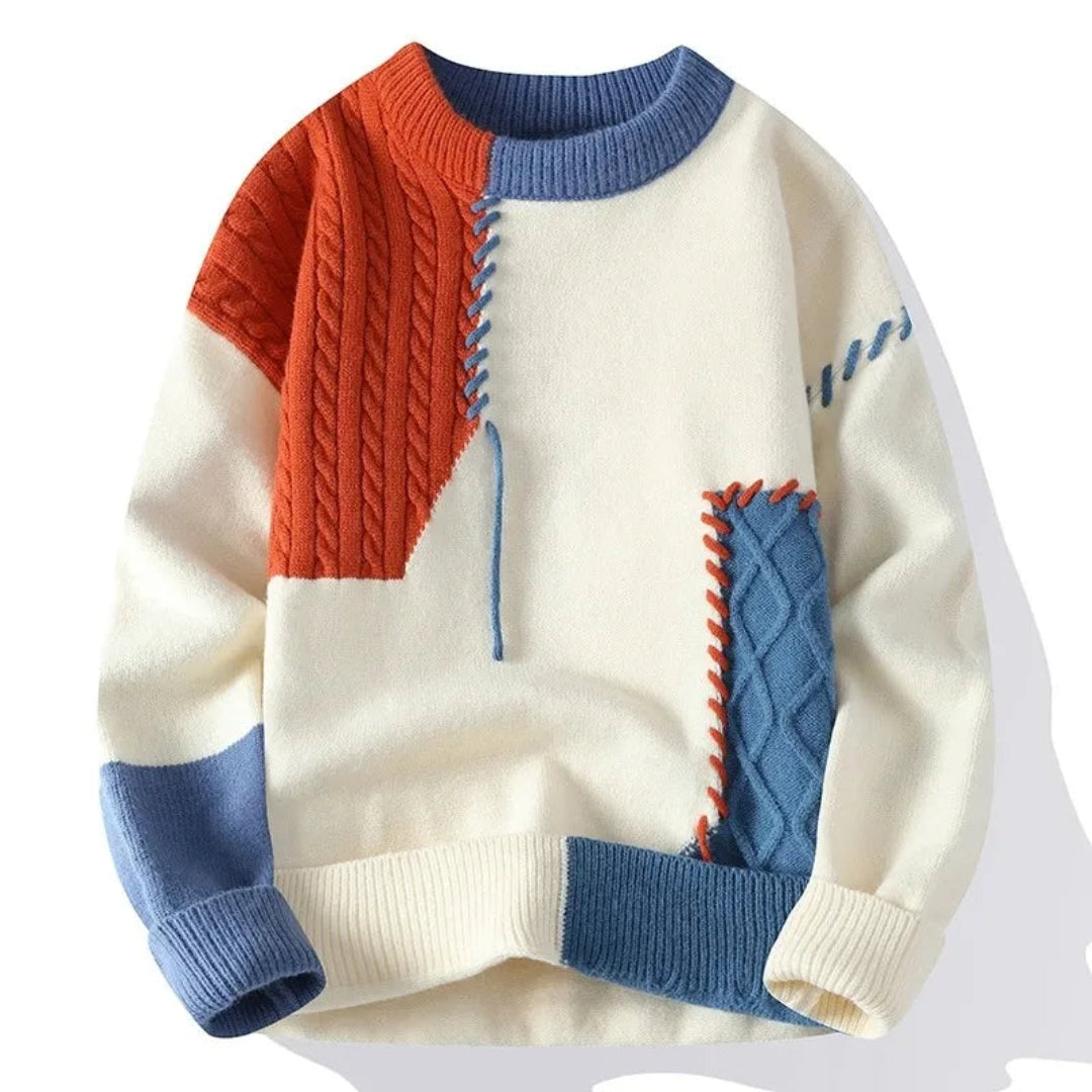 rusty orange and blue