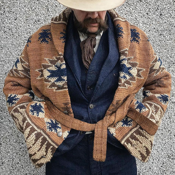 Outlaw Jacquard Cardigan Lion Style