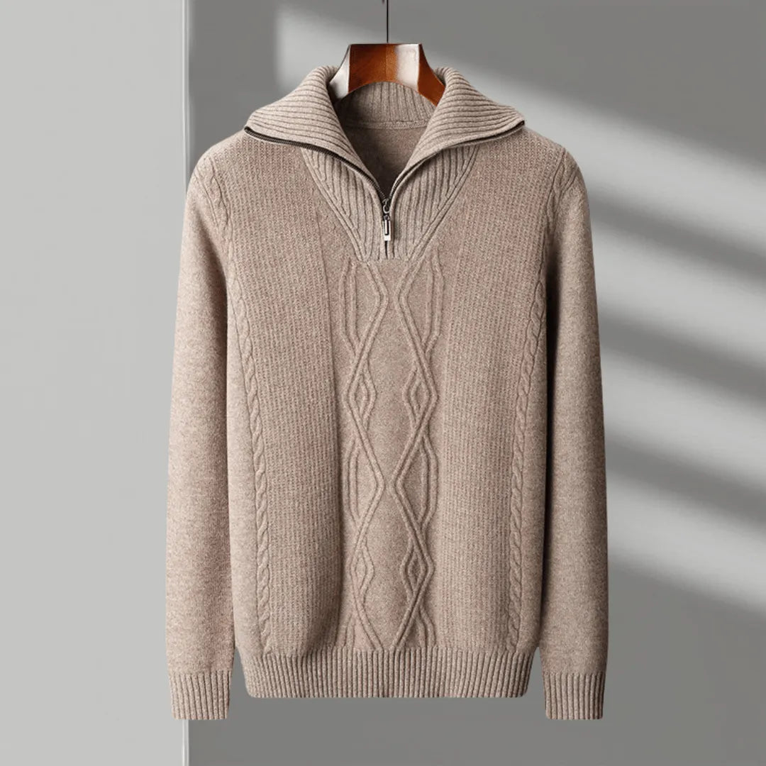 Owen Merino Wool Quarter-Zip Sweater