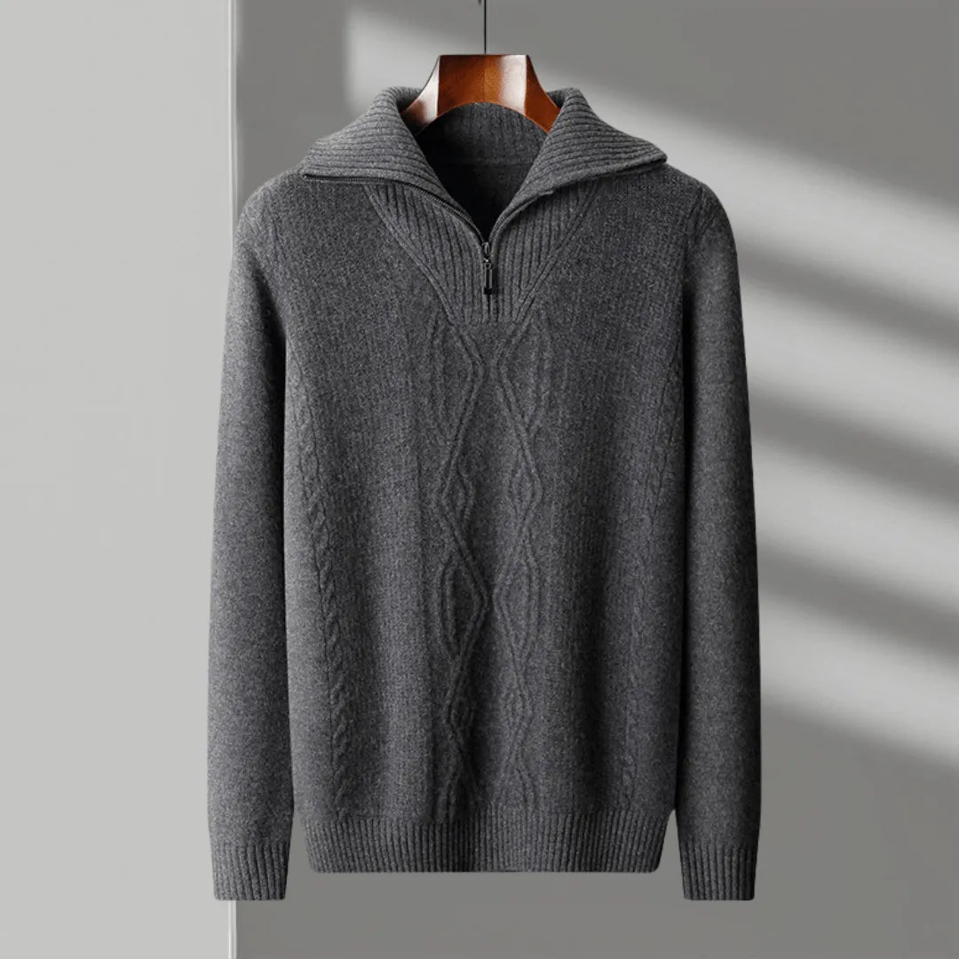 Owen Merino Wool Quarter-Zip Sweater