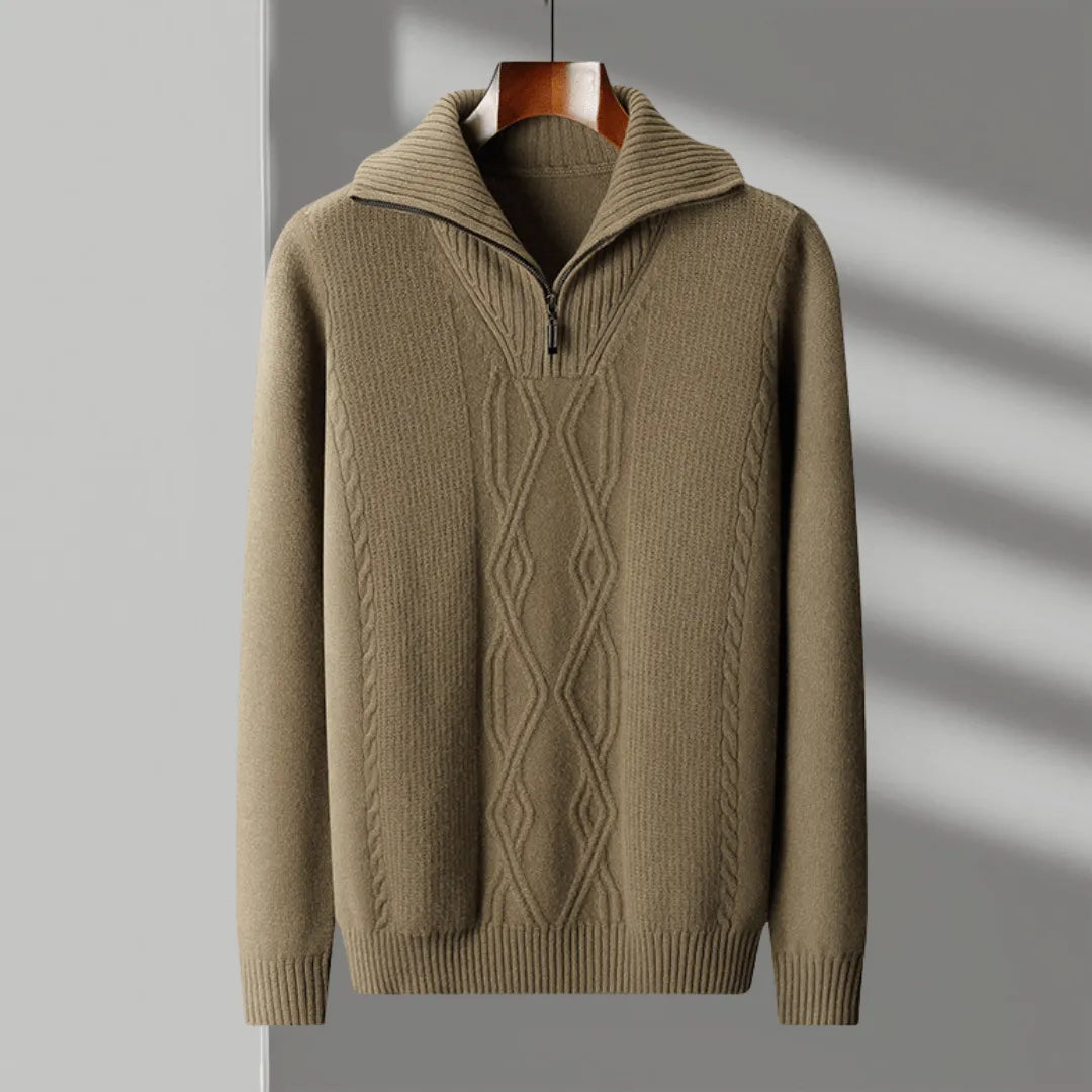 Owen Merino Wool Quarter-Zip Sweater