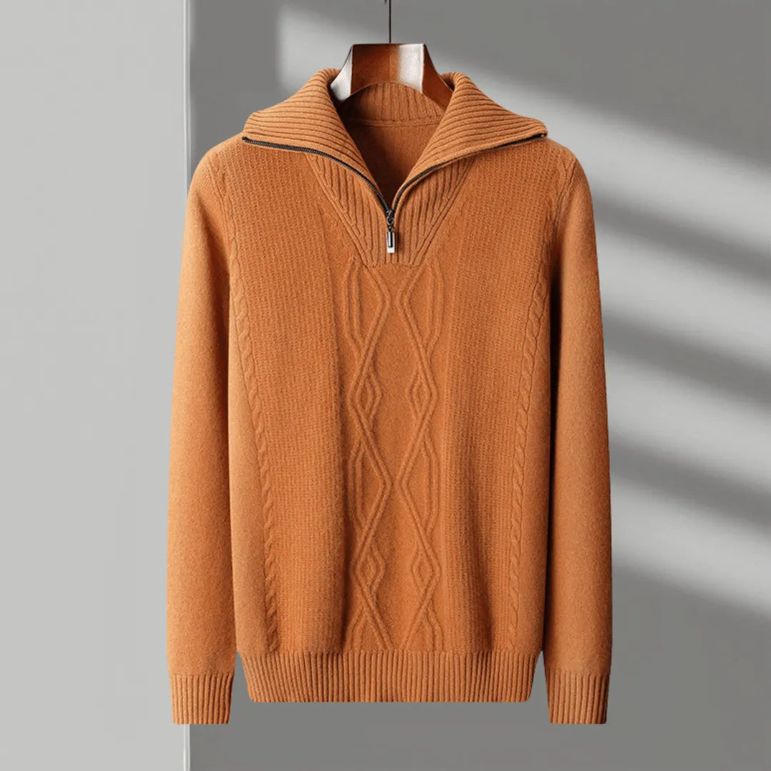 Owen Merino Wool Quarter-Zip Sweater
