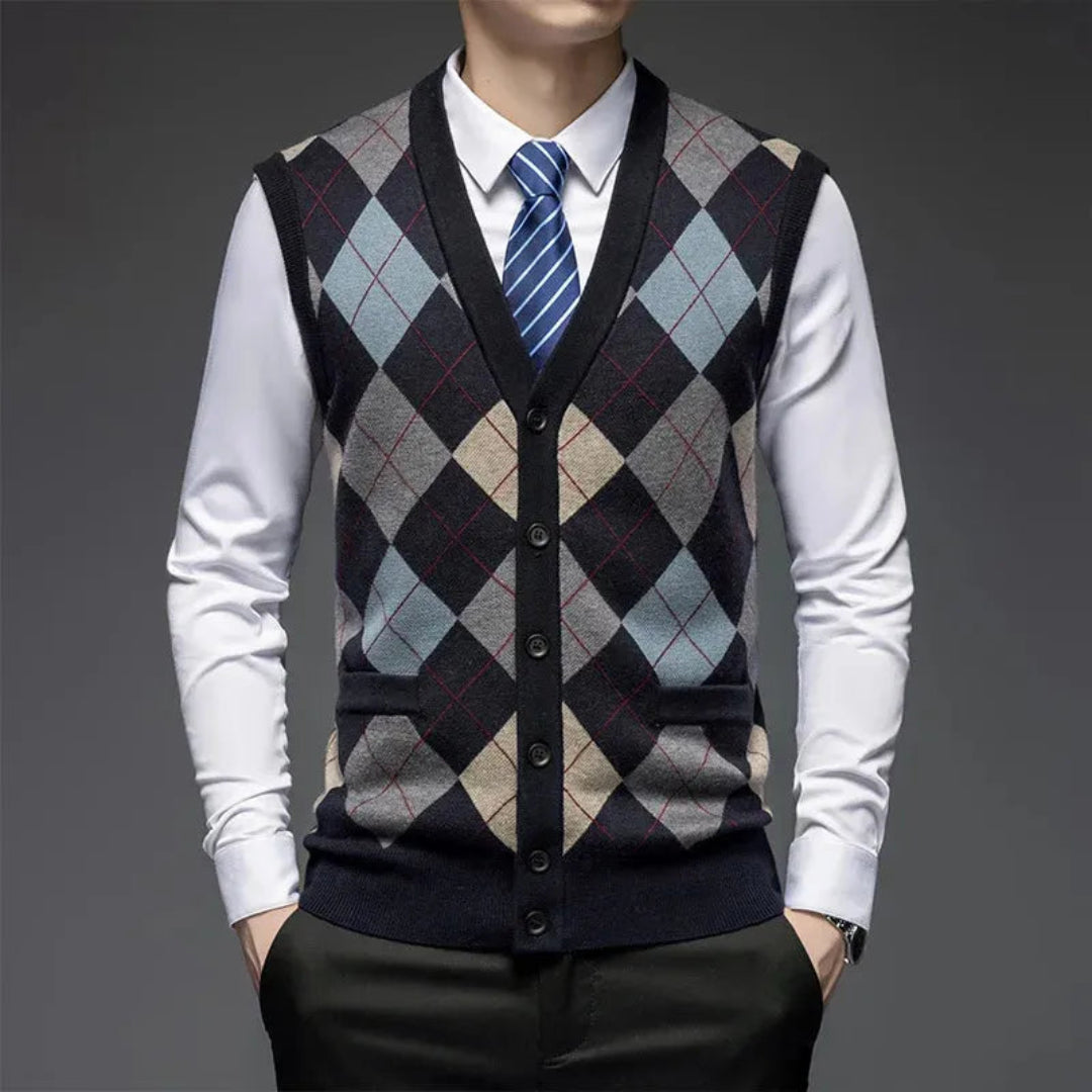 Paul Classic Argyle Wool Knit Vest