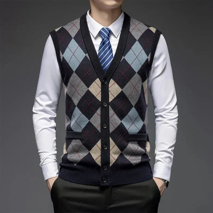 Paul Classic Argyle Wool Knit Vest