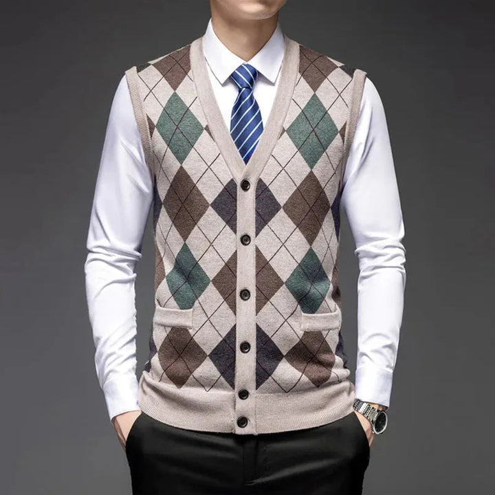 Paul Classic Argyle Wool Knit Vest