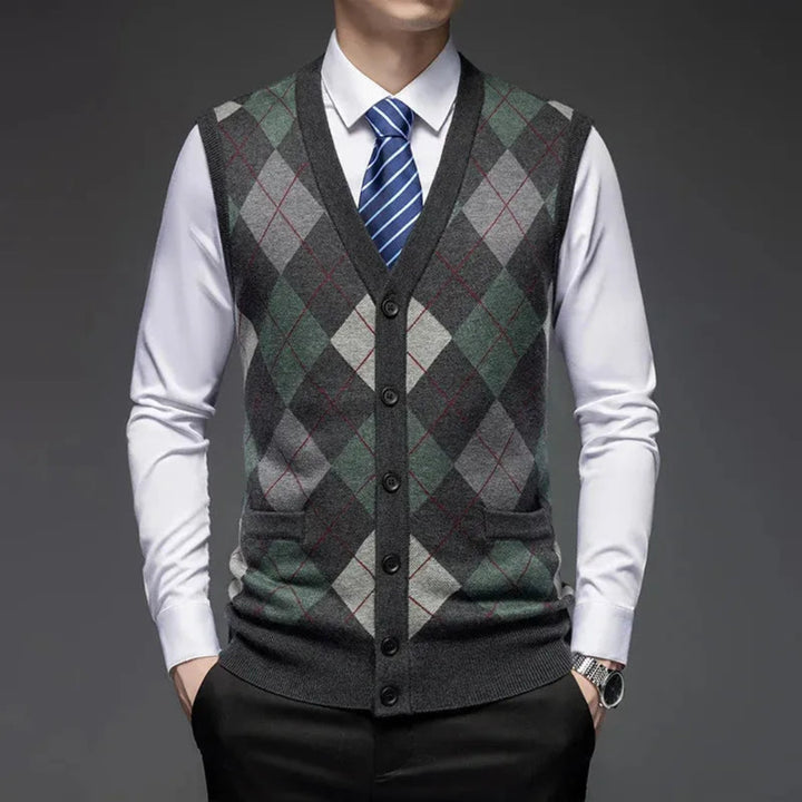 Paul Classic Argyle Wool Knit Vest