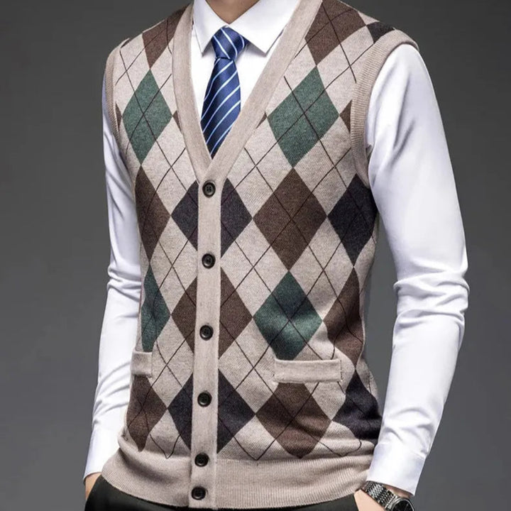 Paul Classic Argyle Wool Knit Vest