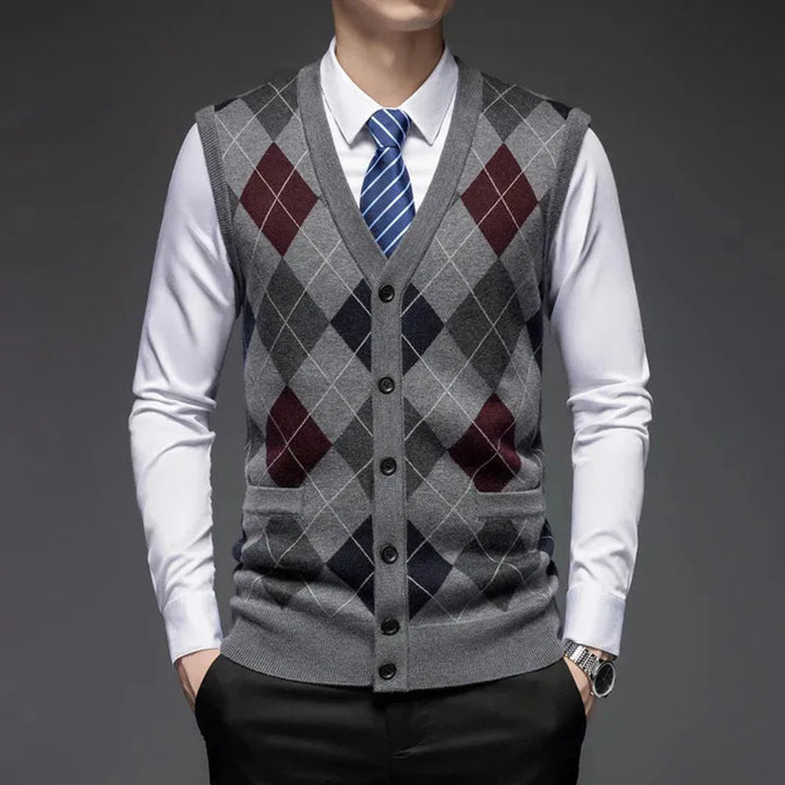 Paul Classic Argyle Wool Knit Vest