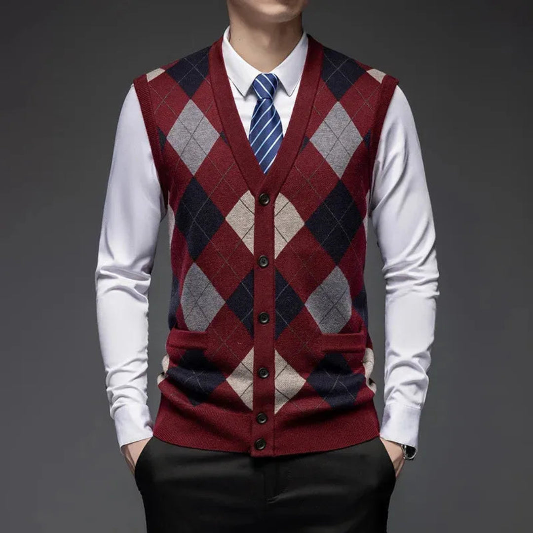 Paul Classic Argyle Wool Knit Vest