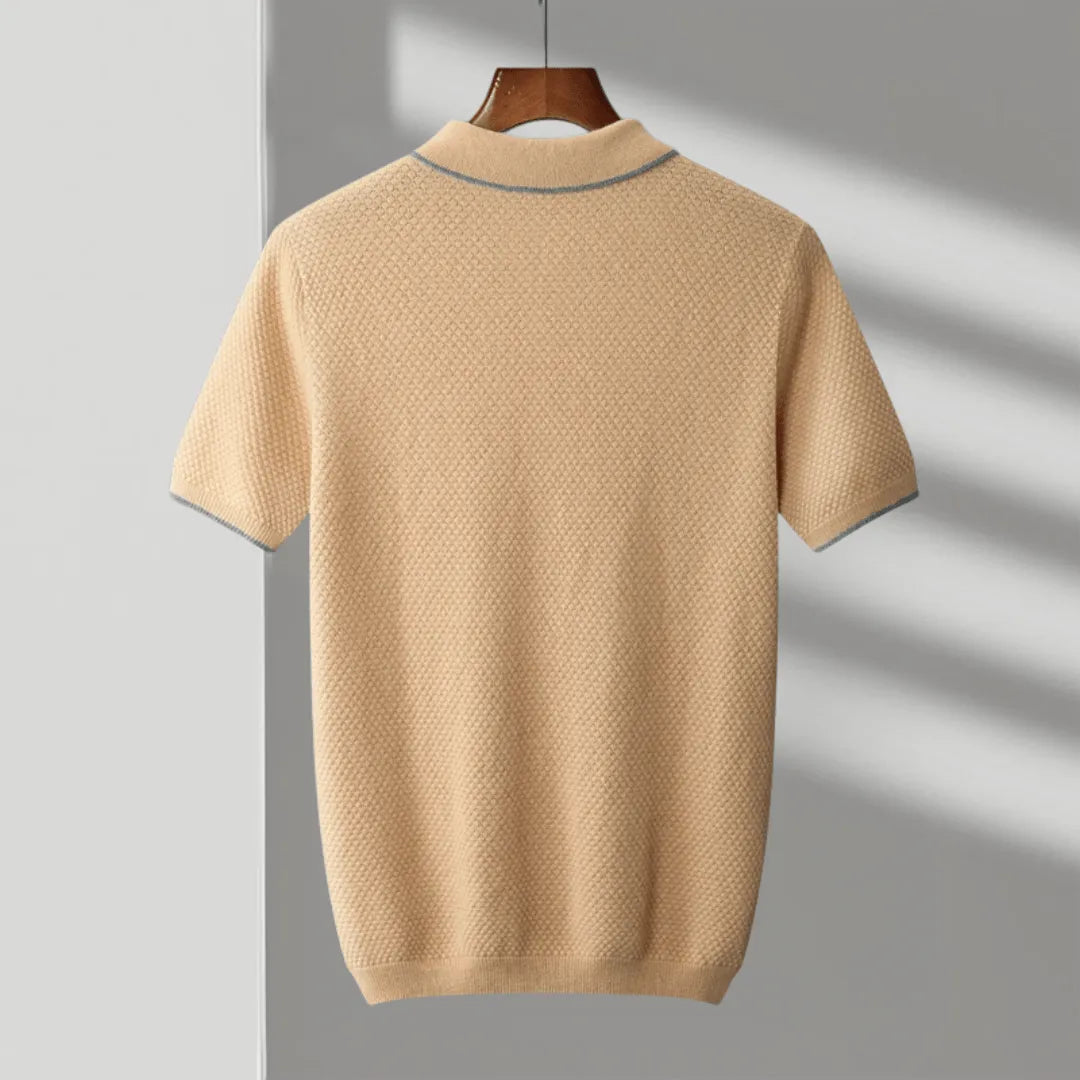 Paul Textured Knit Cashmere Polo