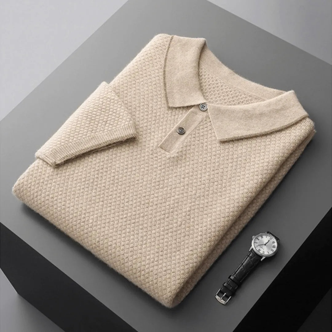 Paul Textured Knit Cashmere Polo