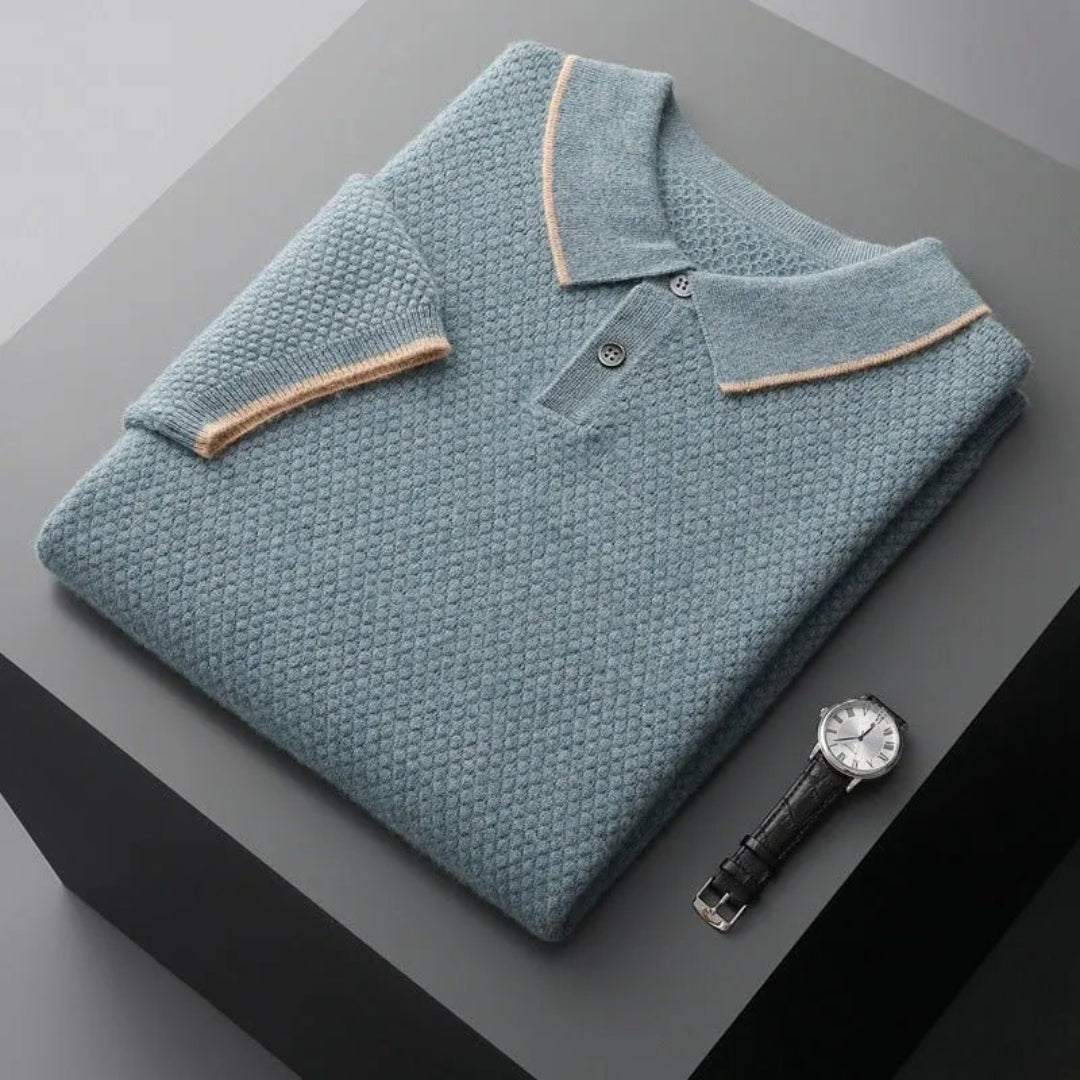 Paul Textured Knit Cashmere Polo