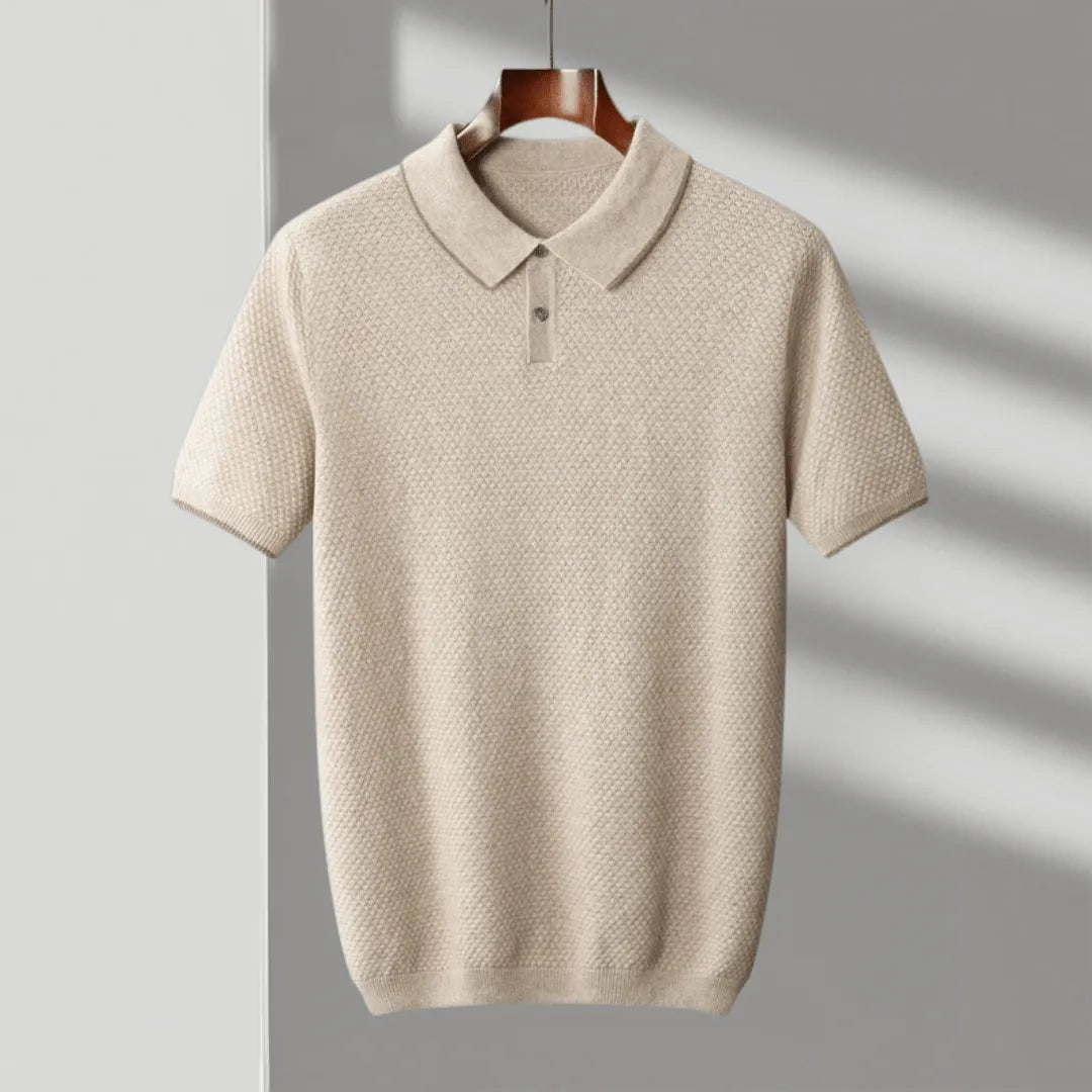 Paul Textured Knit Cashmere Polo