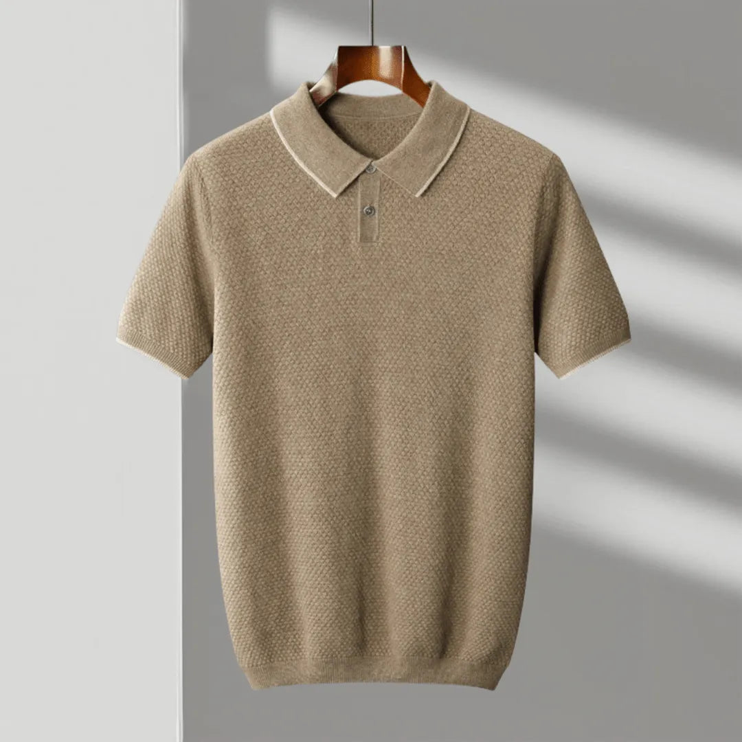 Paul Textured Knit Cashmere Polo