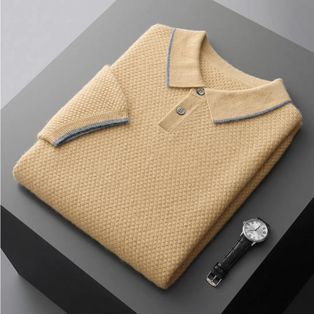 Paul Textured Knit Cashmere Polo