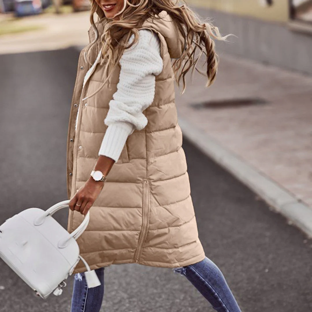 Puffer Hooded Sleeveless Coat LionStyle Lion Style