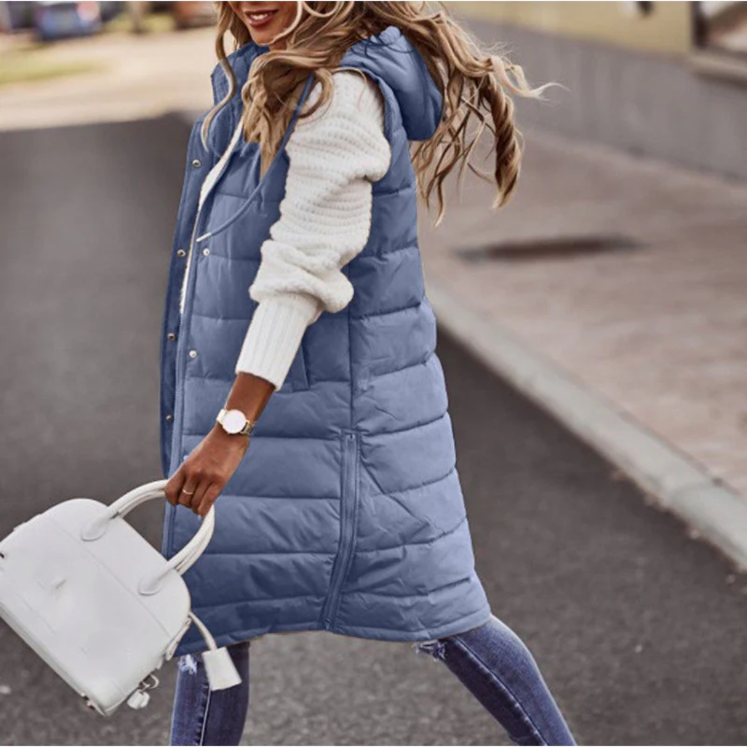 Puffer Hooded Sleeveless Coat LionStyle Lion Style