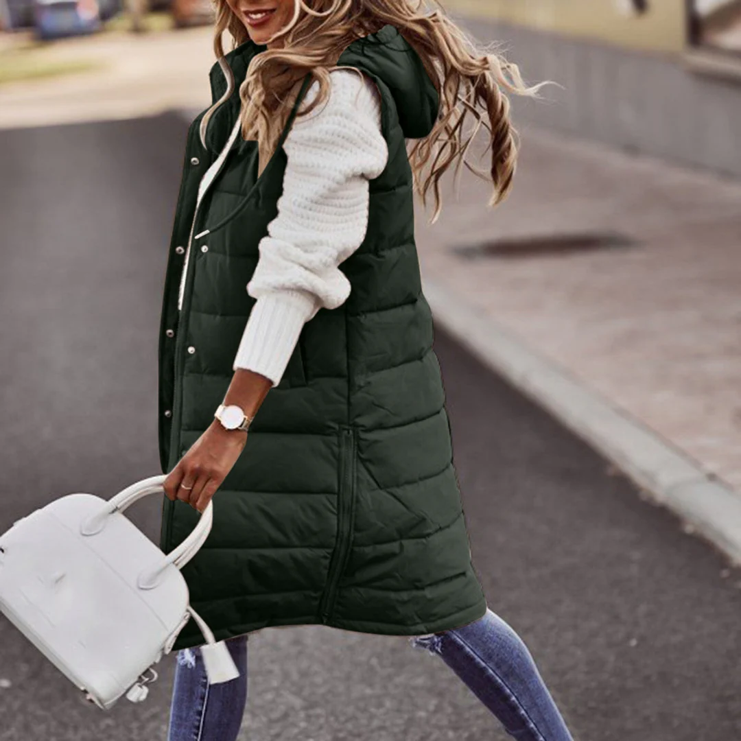 Puffer Hooded Sleeveless Coat LionStyle Lion Style