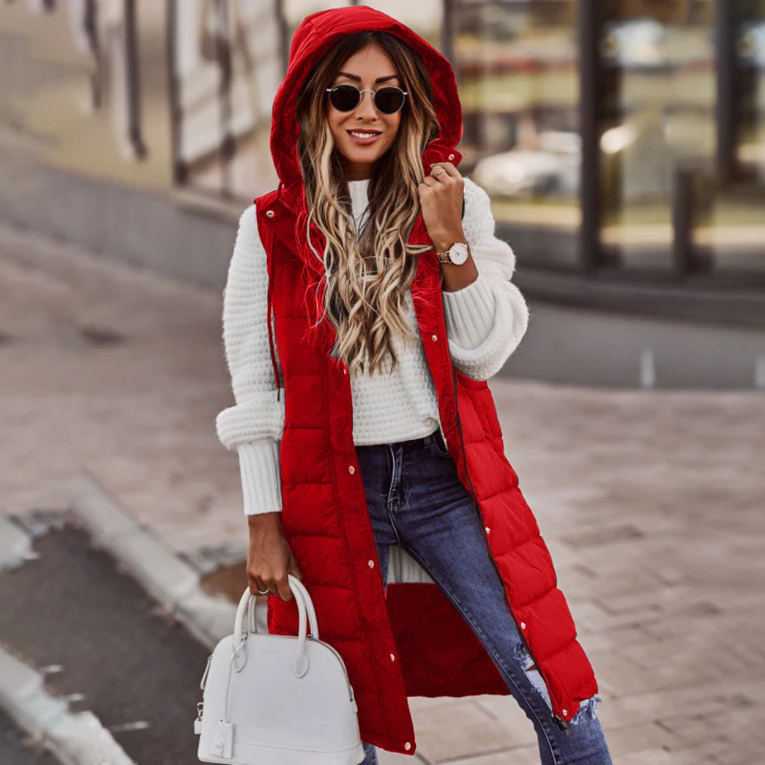 Puffer Hooded Sleeveless Coat LionStyle Lion Style
