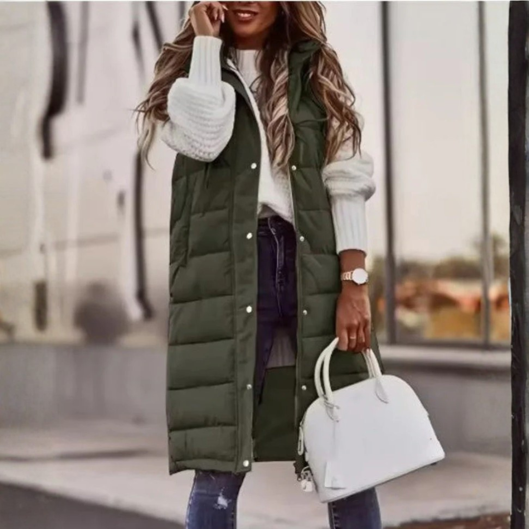 Puffer Hooded Sleeveless Coat LionStyle Lion Style