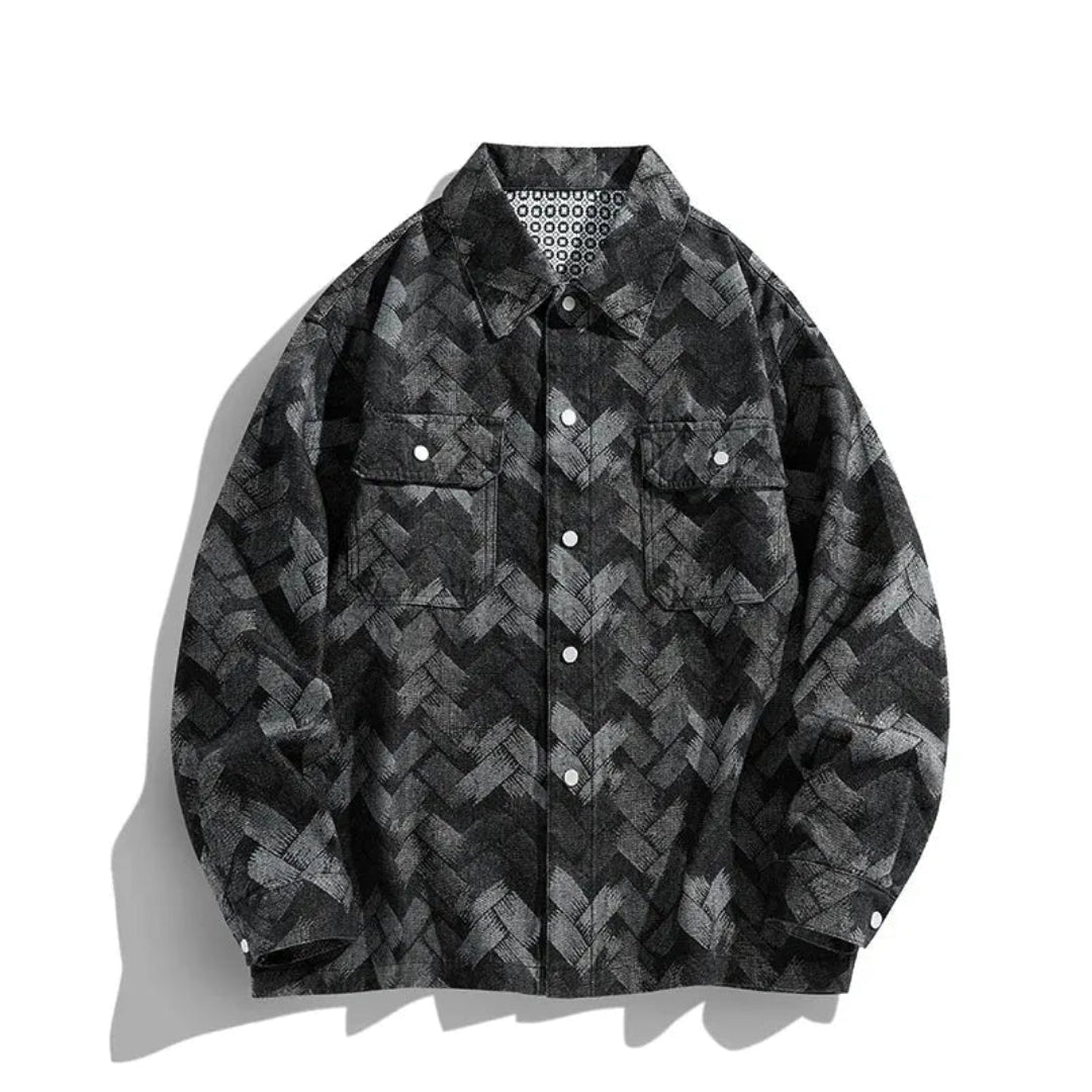 Rain Patterned Denim Jacket
