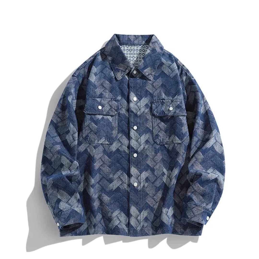 Rain Patterned Denim Jacket