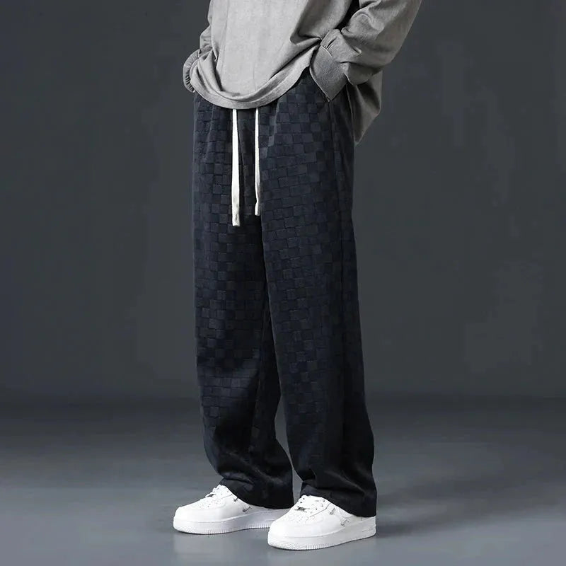 Renard Checkerboard Wide-Leg Jogger