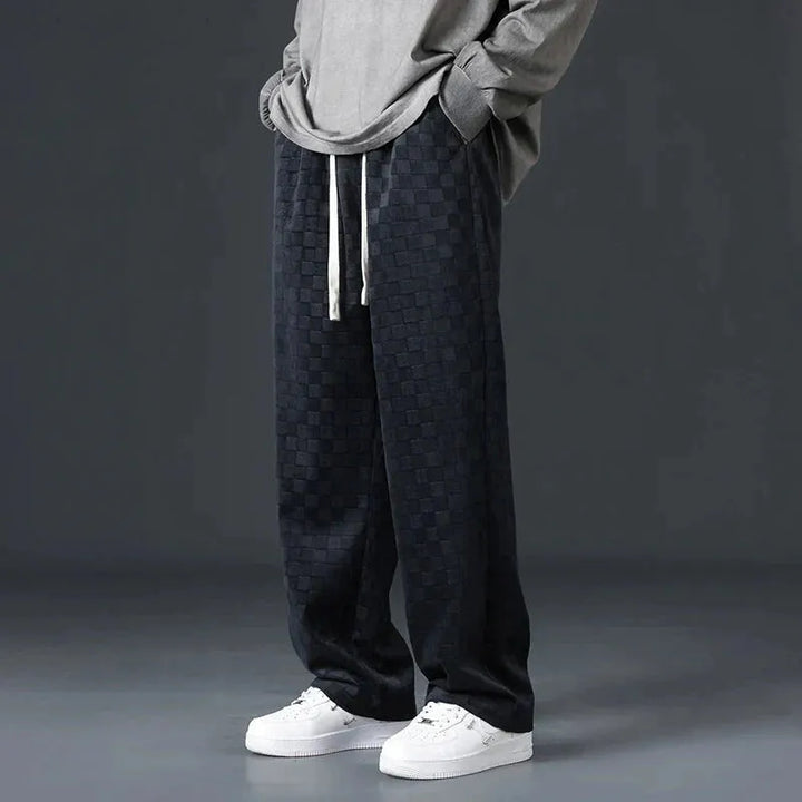 Renard Checkerboard Wide-Leg Jogger
