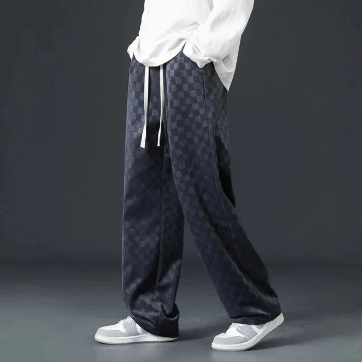 Renard Checkerboard Wide-Leg Jogger