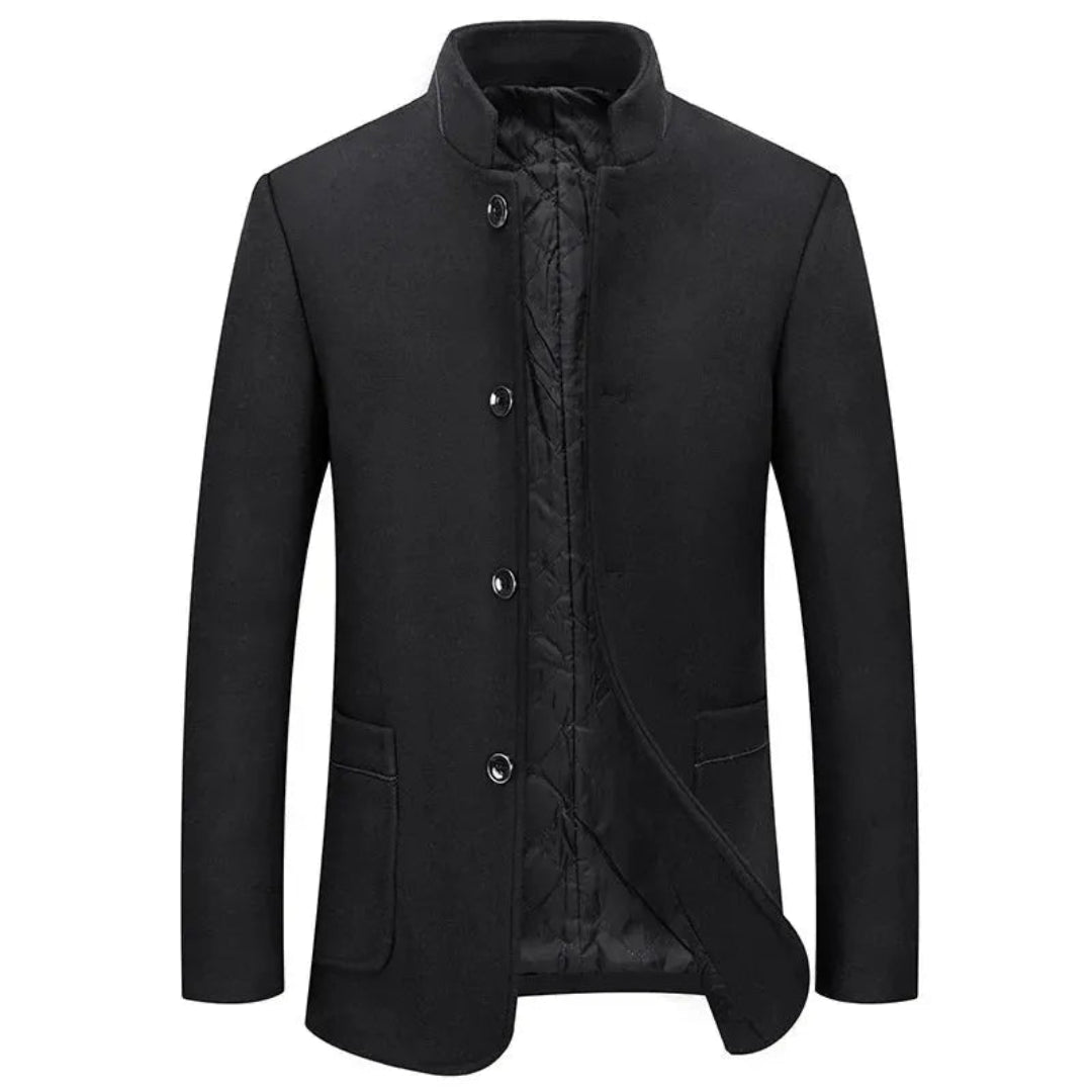 Rio Stand Collar Button-Up Overcoat