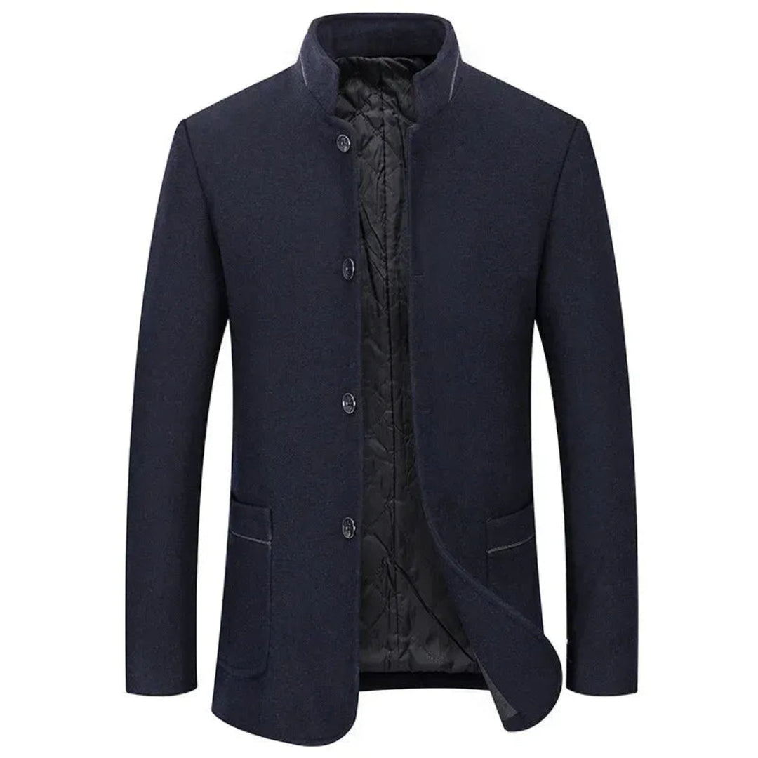 Rio Stand Collar Button-Up Overcoat
