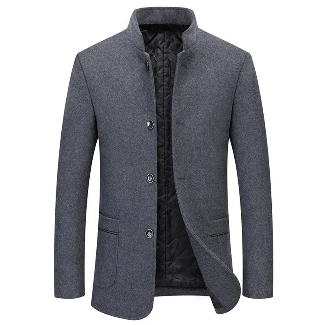 Rio Stand Collar Button-Up Overcoat