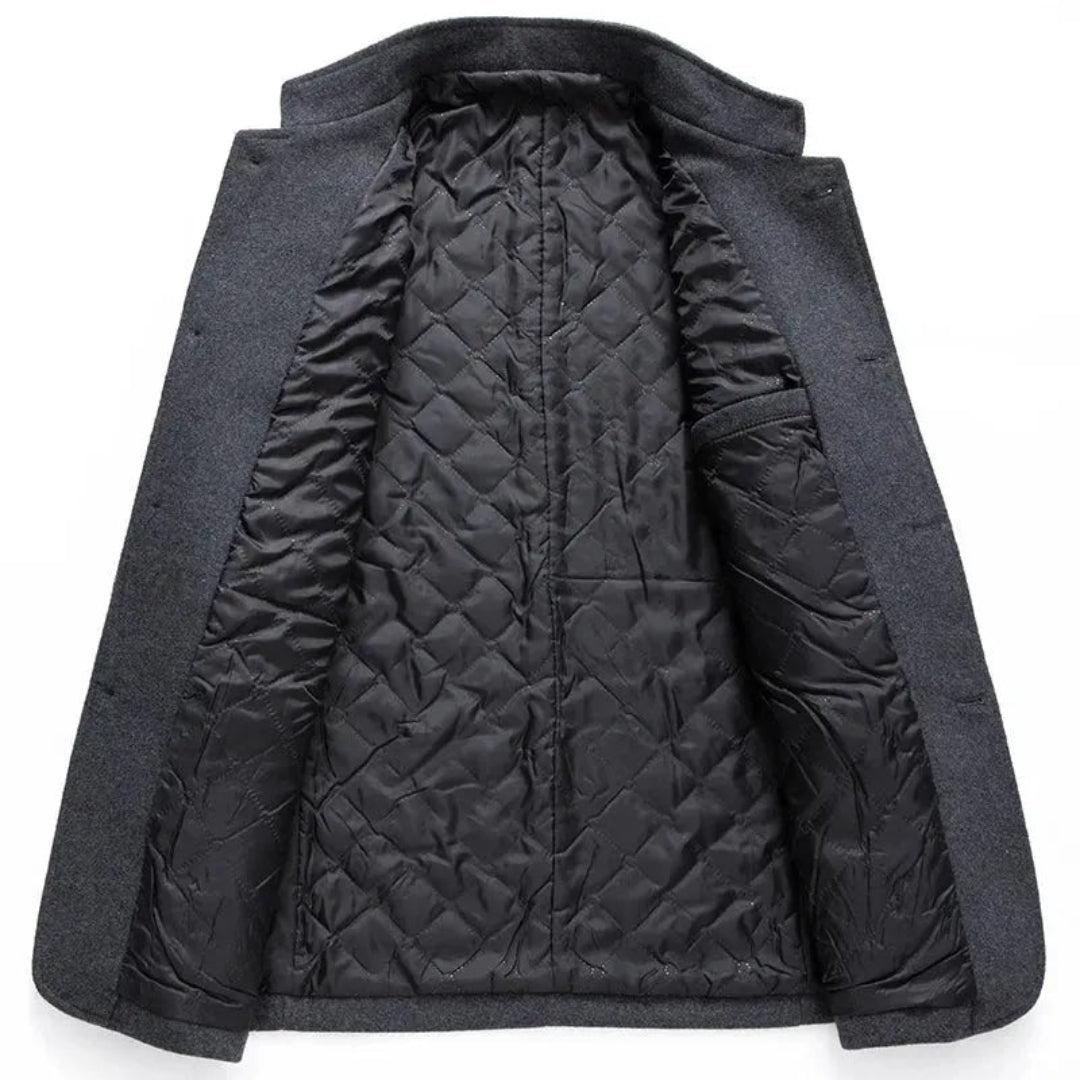 Rio Stand Collar Button-Up Overcoat